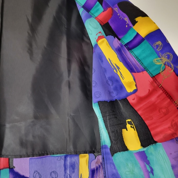 Vintage BEDFORD FAIR LIFESTYLES 90's multicolor abstract artsy geometric blazer - Picture 9 of 10